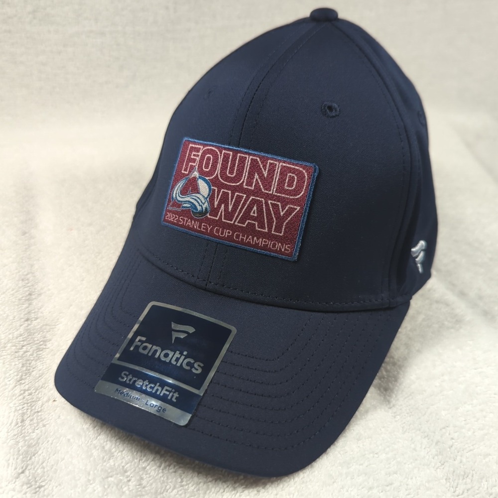 Colorado Avalanche 2022 Stanley Cup Champions Flex Fit Hat Adult M/L Found A Way